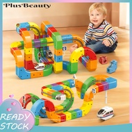 <Pluscloth> 51/81/123 Pcs Magnetic Track Train Toy Set for Kids Diy Rail Building Kit Gravity-defyin