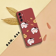 HP Phone Case - Samsung A34 - Phone Case - Samsung A34 - External_acc - Cute Cow Motif Case - Fashio