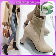 MY3 Winter boots New thin boots in autumn and winter thick heels short boots elastic boots socks hig