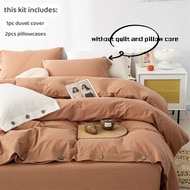 3pcs  100% cotton bedding set Double Duvet Cover Set 220x240 Solid Twist Cotton King Size Bedding Se