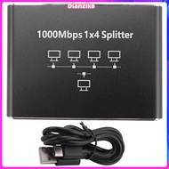 Gigabit Network Splitter 1-To-4 Network Cable Splitter RJ45 Network Port Ethernet Splitter Suitable 