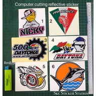Daytona / 69Nicky / Daytona 500/ Turbo Logo/ Apachee / Nicky Sticker Cutting Overlapping Reflective 