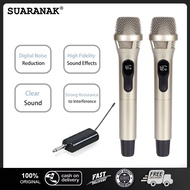 Wireless Microphone Dual Handheld UHF Dynamic Mic Karaoke Portable Microphone