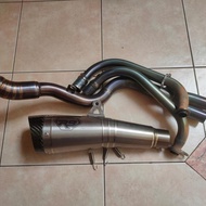 Knalpot R9 H2 Titanium Ninja 250fi full system second