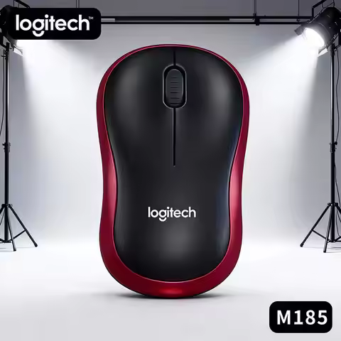 New Logitech M185 Wireless Optical Mouse Compact Design Portable for Laptop PC Mac Plug & Play Black