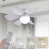 Decorative Dimming Ceiling Fan Lamp E27 Screw Study Bedroom 6 Cross-Border Hot Sale Detachable Fan L