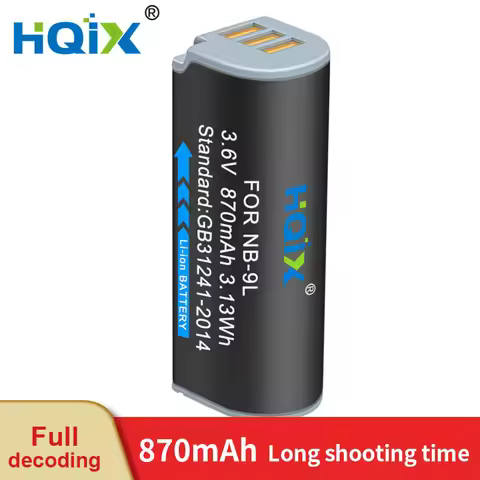 HQIX for Canon POWERSHOT IXY 50S N N2 SD4500 IS IXUS 500 HS camera NB-9L USB Charger Battery