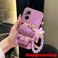 Casing OPPO Reno 8Z 5G RENO 8 Z 5G Reno8 Z 5g phone case Softcase Electroplated silicone shockproof Protector  Cover new design Flower Bracelet Wristband for Girls DDHK01