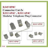 RJ45 Connector Cat-5E / RJ12 6p6c , RJ11 6p4c Modular Telephone Plug Connector