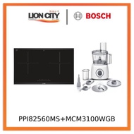 Bosch PPI82560MS 78CM Built-in Induction Hob +  MCM3100WGB Food processor MultiTalent 3700 W White, White