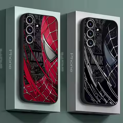 Marvel Spider Man Half Face Cool Phone Case for Samsung Galaxy S24 Ultra S22 Plus S21 5G S21 FE S20 