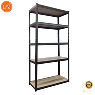 ชั้นวางของอเนกประสงค์พื้นไม้เอ็มดีเอฟ 5 ชั้น Woody KASSA HOME รุ่น PG-MDF ขนาด 90x45x180 ซม. สีเทา  