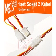 1 SET OF 2 CABLE SOCKETS FOR MEN AND WOMEN 2 PIN/ cable connector