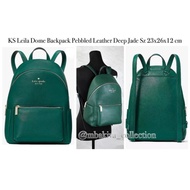 KS Leila Dome Backpack Pebbled Leather Deep Jade 