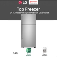 LG 547L Inverter Top Freezer Fridge GN-C702HFCM | Platinum Silver Finish 4 Stars Efficient Peti Seju