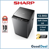 Sharp 12.5KG / 15.5KG / 20KG Soft Close Glass Lid Washing Machine Mesin Basuh