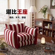Bedroom B & B Study Room Sofa Red White Stripes American Sofa Chair Designer Small Apartment Leisure