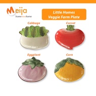 Little Homes Veggie Farm Snack Plate Cabbage / Carrot / Eggplant / Corn