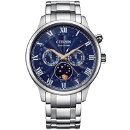 [Powermatic] Citizen Eco-Drive AP1050-81L Analog Solar Japan Moon Phase Blue Dial Stainless Steel Men'S Watch