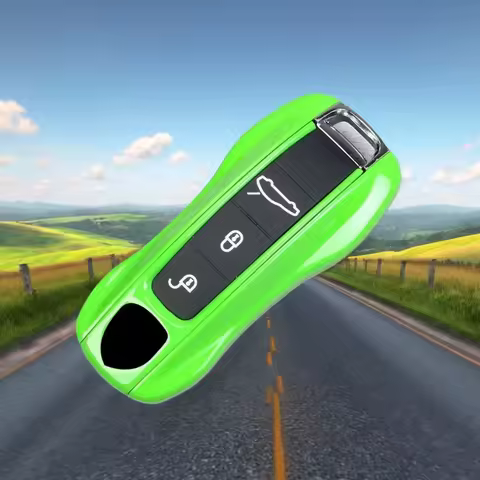 Lizard Green For Porsche Panamera Cayenne 971 911 9YA Macan Boxste Remote Car Key Case Cover Shell R