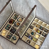 T Thailand Amulet Black Amulet Storage Box Amulet Box Anti-Wood Grain Leather Jewelry Wenwan Storage