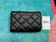Kate spade Natalia medium wallet, 菱格，黑色，black, with coin case, with card case,有卡位,銀包，有散子/紙位