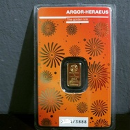 2021 Argor Lunar Ox 1g gold bar