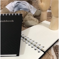 R ROXY Simple Rhombus Line Cover Leather Coil Sketchbook B6 (Flip-Up Type) 120g-50 Pages (R173-0)