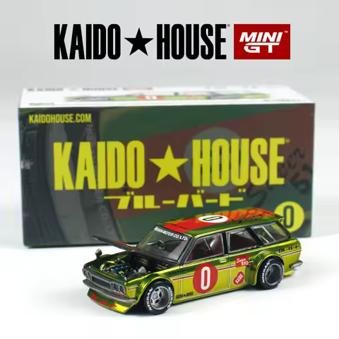 Kaido House + MINIGT Datsun KAIDO 510 Wagon OG Flo Yellow KHMG alloy car Model 164