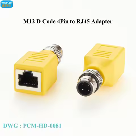 Profinet RJ45 to M12 4 Pin D Code Feedthrough Bulkhead Adapter IP67 Shield M12 to RJ45 Cat6 Ethernet