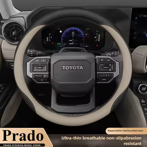 Leather Car Steering Wheel Cover for Toyota Land Cruiser 90 Prado 120 150 Fj120 Lc250 Interior Acces