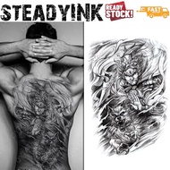 [SteadyINK] Full Back Chest Tattoo Sticker Waterproof – Erlang Shen Chinese God – Body Art Sticker M