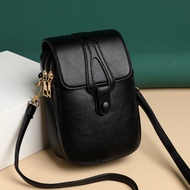 Soft leather crossbody handphone bag with earphone hole small casual PU leather bag for girls