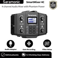 Saramonic SmartMixer 4C 4-channel XLR Microphone Audio Mixer With 48V Phantom Power 3.5mm TRS Input/Output and XLR &amp; 6.35mm Input for Recording Lectures Interviews Field Production