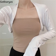 ❏ Shrugs Sleeve Outwear All-match Teenagers Crop Top Hot Soft Females