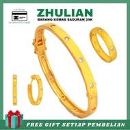 CINCIN & BANGLE RINTIK BATU ALA CARTIER DIAMOND NEW🤩 - ZHULIAN ORIGINAL💚