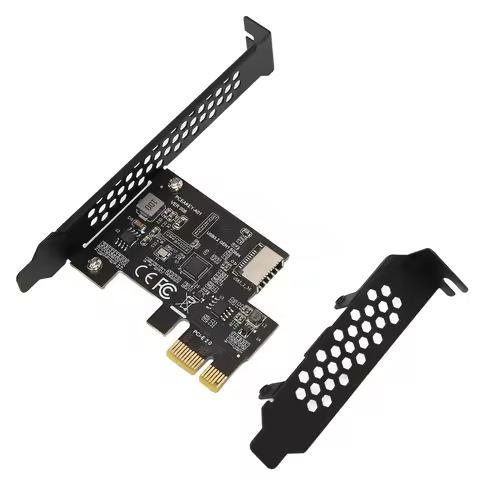 PCIE to USB 3.2 Expansion Card Black 5Gbps PCIE X1 to USB3.2 Gen1 TYPE E 20PIN Expansion Card For De