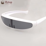 FLYTOP Personality Mirrored Lens Visor Sunglasses Laser Eyeglasses Futuristic Narrow Cyclops Glasses