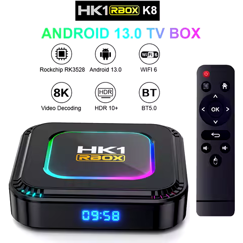 HK1 RBOX K8 Android 13 TV BOX RK3528 4G 32G 64G 128G 5G WIFI6 4K 8K 3D BT Smart TVBOX Google Global 