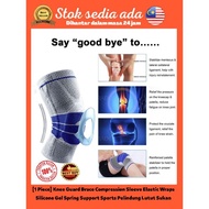 [1 Piece] Knee Guard Brace Compression Sleeve Elastic Wraps Silicone Gel Spring Support Sports Pelindung Lutut Sukan