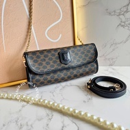 CELINE Vintage Macadam Pouch 中古 老花 化妝包 手拿包 收納包