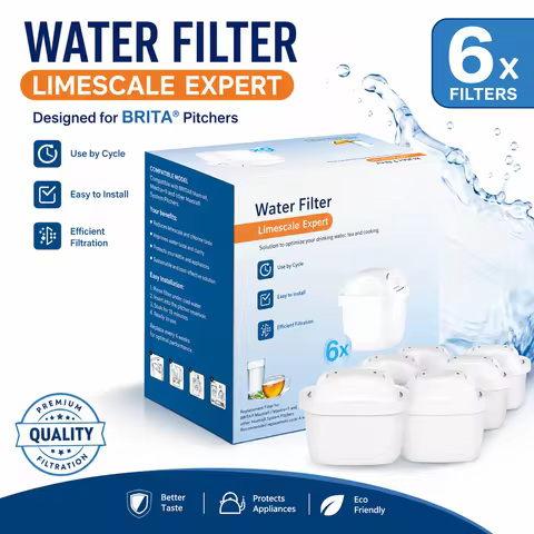 6PCS Water Kettle Filters Compatible with Brita Maxtra+/Pro Water Filter Cartridges For Brita Mavea 