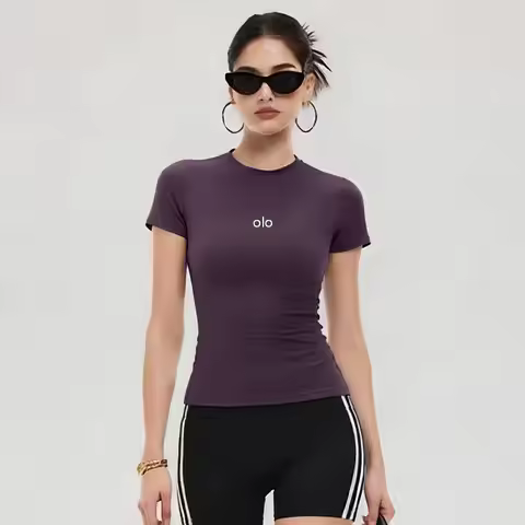 Summer Sports Short-Sleeved Women's Quick-Drying Slim-Fitting Yoga Top, Pilates Fitness T-Shirt, Tig