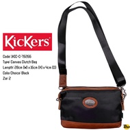 KICKERS Brand Men’s Leather + Canvas Clutch Bag ( 1KIC-C-79266 )