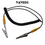YAYEEO Coiled Cord, 2mm PU,Metal Anti-Static ESD Grounding Cable, Male-to-Female 180cm / 71" Black w
