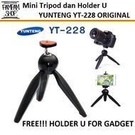TERLARIS!!! Mini Tripod Camera YT-228 YT 228 Free Holder U for Phone | Yun Teng Kamera YT228