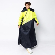 EVO終結者斜開雙拉鍊專利連身式雨衣-螢光黃