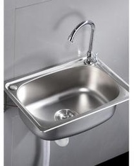 不鏽鋼水槽 小單水槽 廚房簡易 洗菜盆 洗碗池 洗手盆 水池 單水槽 掛牆帶支架