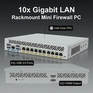 10x1GbE LAN 1U Industrial Rackmount Computer Intel Core i7 10510U i3 8145U Processor RJ45 COM consol