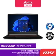 MSI THIN GF63 10SC-638MY GF63 11SC-888MY WIN11 GAMING LAPTOP (INTEL I5-10500H,8GB,256GB,GTX1650 4GB,